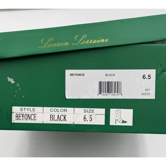 Lauren Lorraine Womens Boots Beyonce Black Rhinestones Knee Size 6.5 Statement - Picture 11 of 11